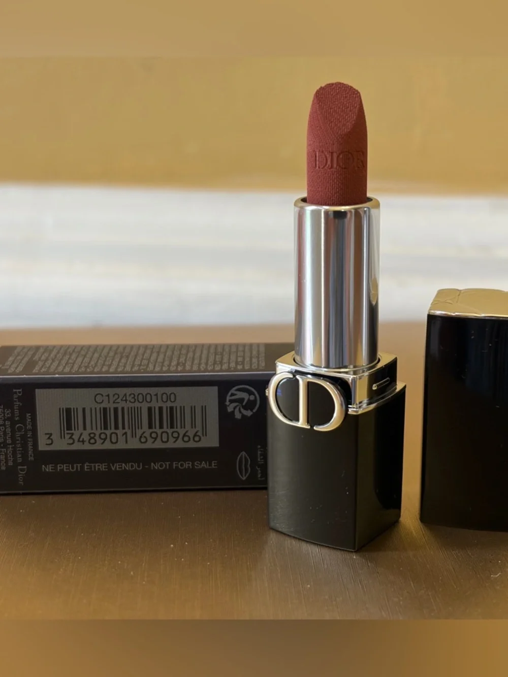 NIB Rouge Dior Lipstick 100 NUDE LOOK VELVET Mini